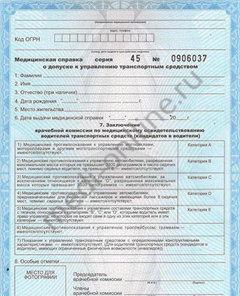 Купить справку для медкомиссии на права в Москве